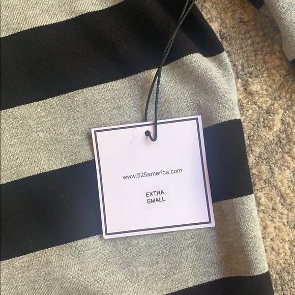 525 America Cut Out Rugby Stripe Sweater NWT - Picture 8 of 9